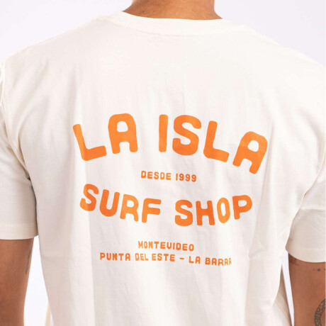 Remera La Isla Logo Vintage white