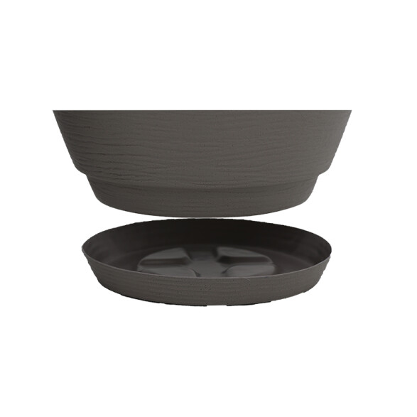 Maceta "ASTECA" Ø46 x 38cm simil cemento con plato -TRAMONTINA TD0256