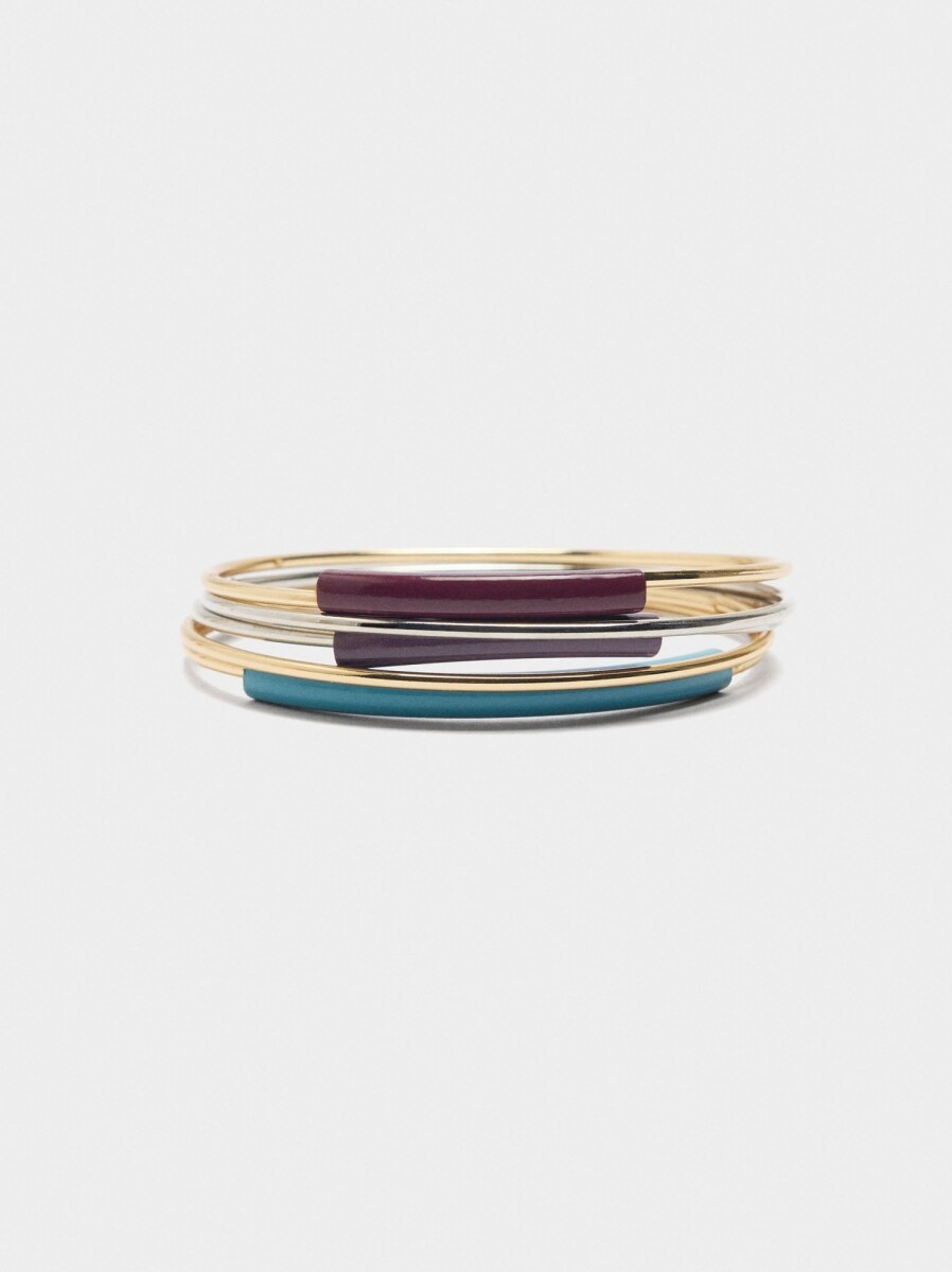 Set De Pulseras Con Esmalte - multicolor 