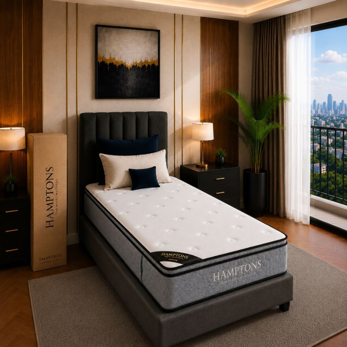 Colchon 1 plaza HAMPTONS Hybrid Ruthenium 