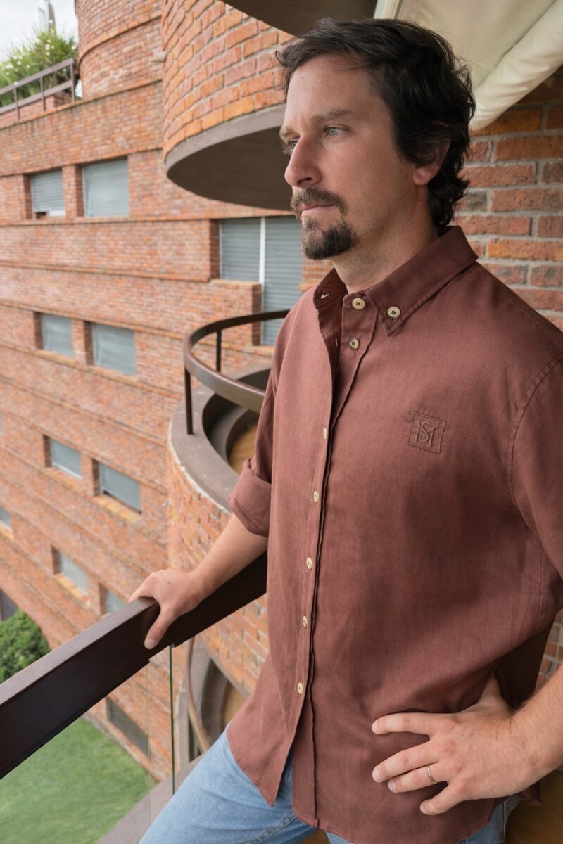 Linen Shirt for Men - Chocolate 