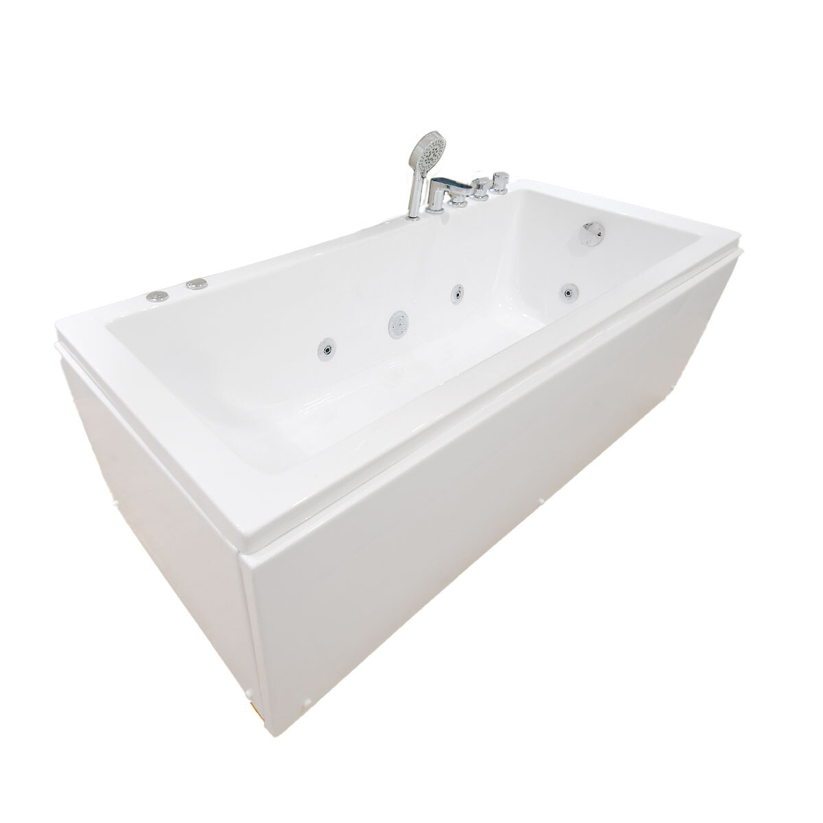 Bañera Con Hidromasaje Blanco Autoportante 1700X750X550 Basico 6 Jets Gdes Con Griferia Derecha Motor 1.5 