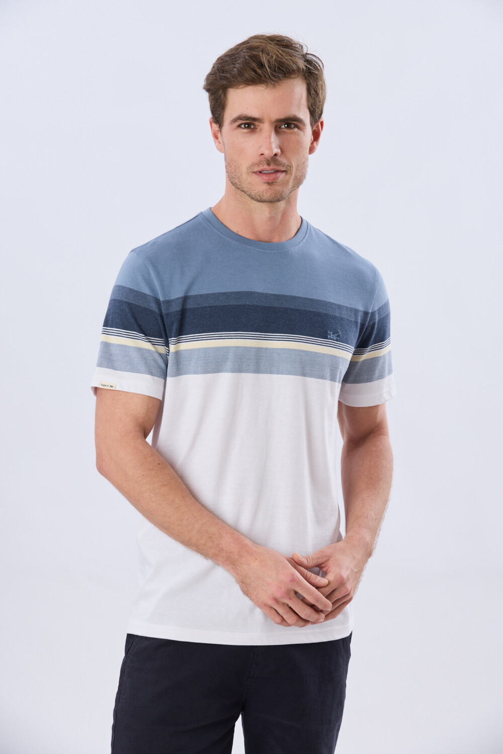 REMERA RAYADA DE ALGODÓN Blanco