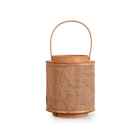 FANAL SIMIL-RATTAN NATURAL-BEIGE CON VELA SOLAR