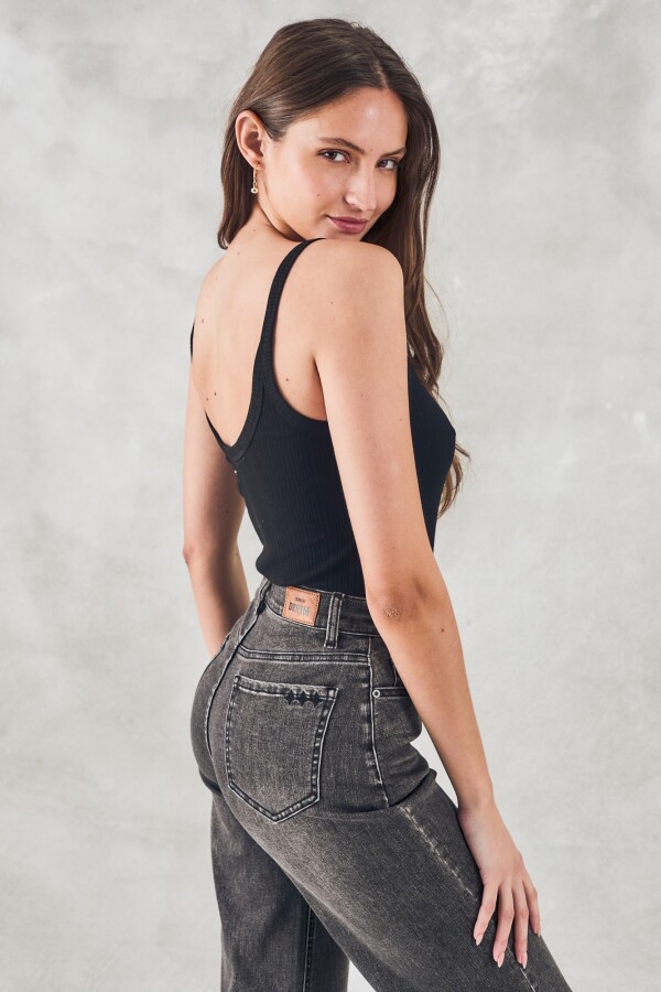 Musculosa Algodón Negro