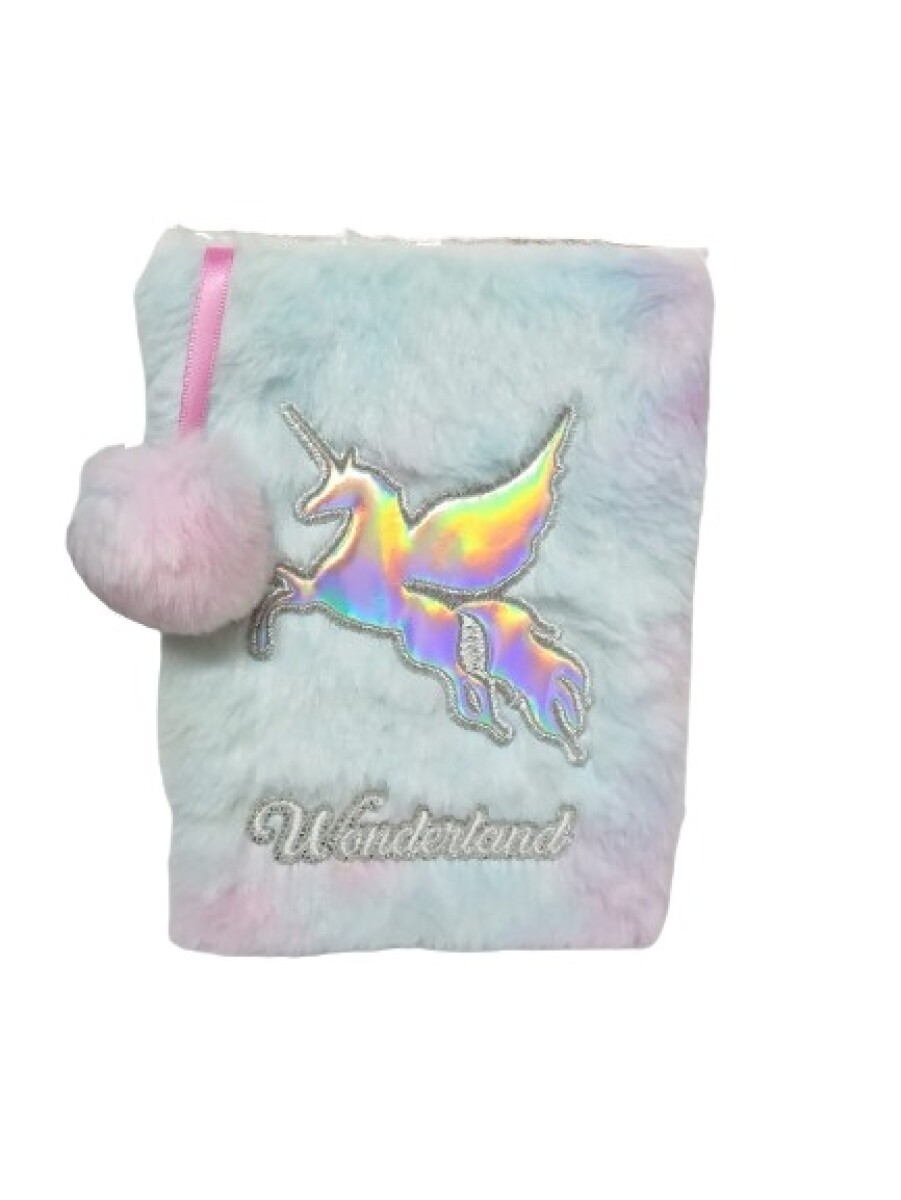 Cuaderno plush unicornio B6 - rosa 