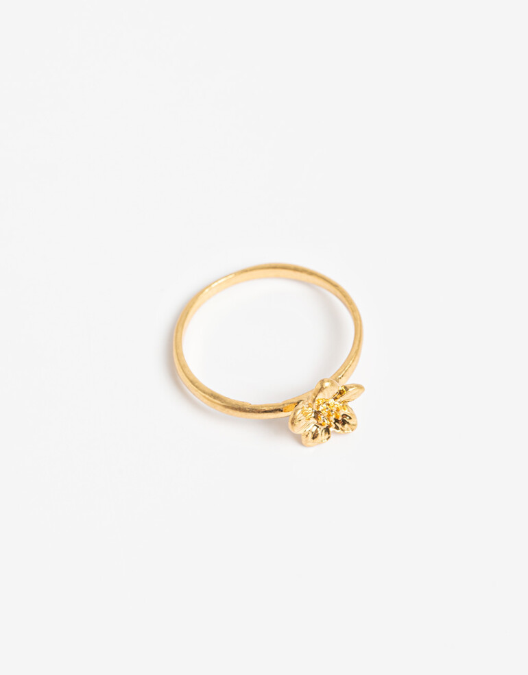 Anillos Chicos Metal Anillo Chico Flor Metal - Dorado Oro Amarillo