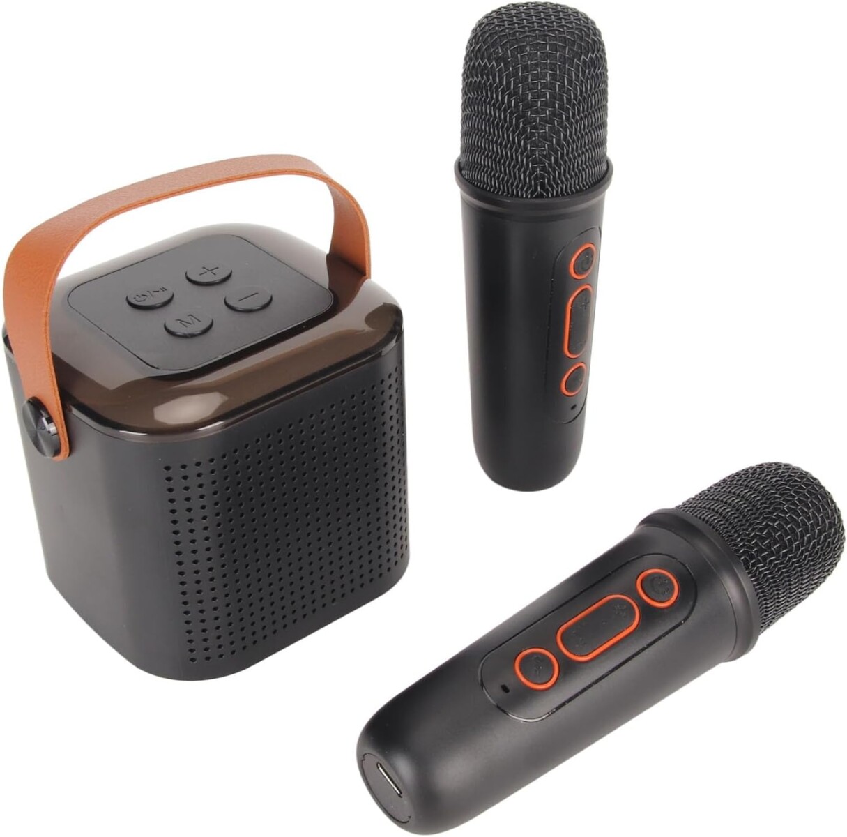 Mini Parlante Inalambrico Con 2 Microfonos - Negro 