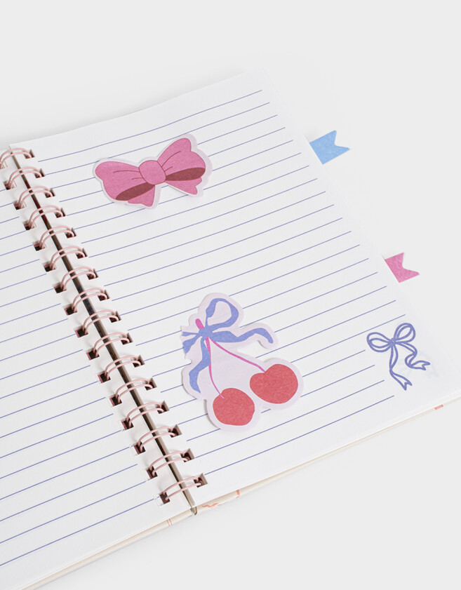 Anotadores Cuadernos y Memos Estampados Cuaderno A5 Con Notas Autoadhesivas - Blanco Crudo