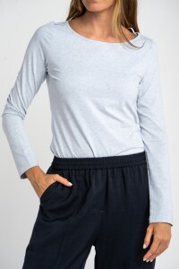 Remera Algodon Elastano Gris Melange