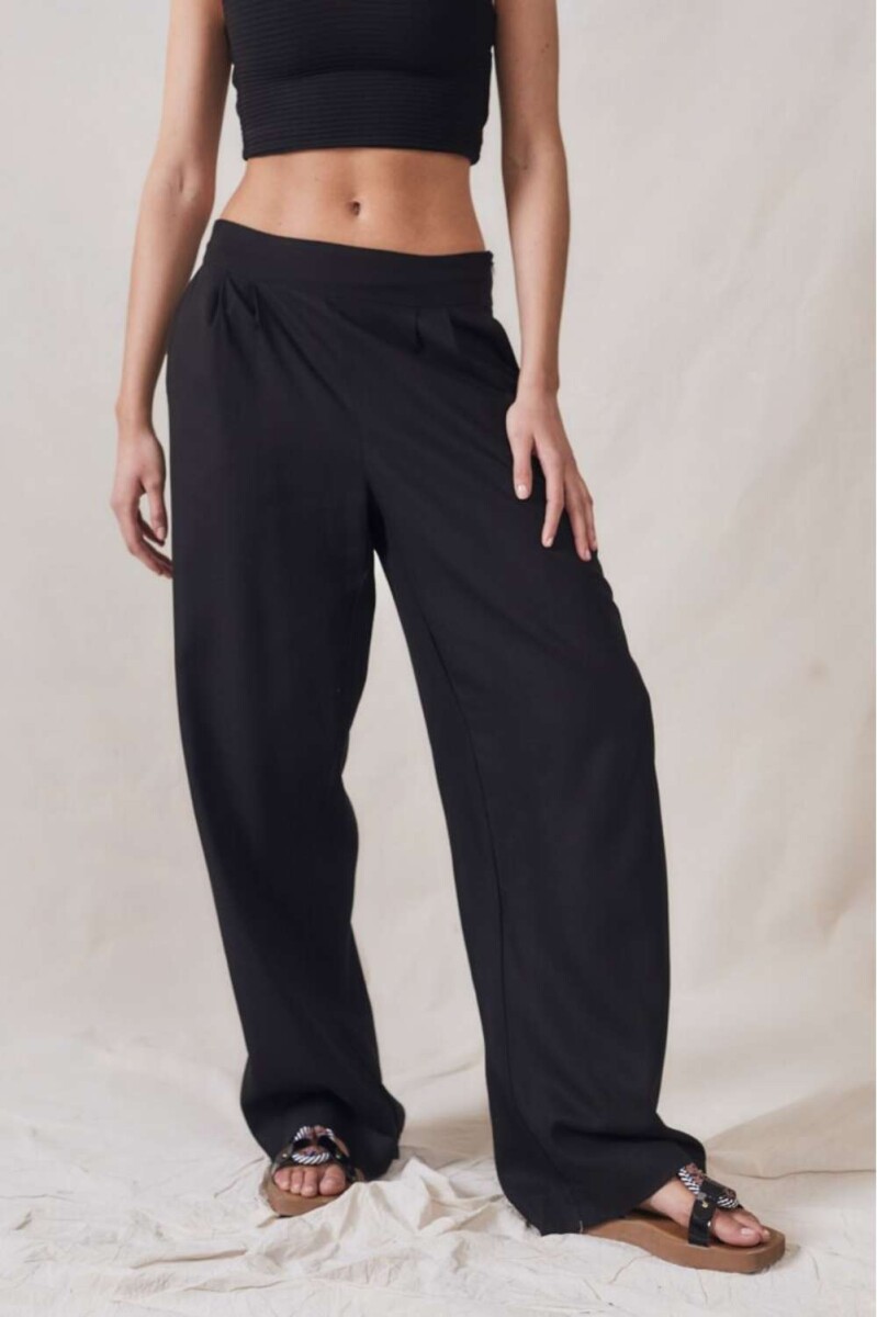 Pantalon Pinzado Lino - Negro 