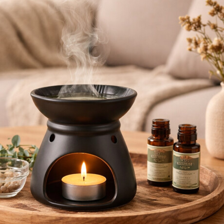 Hornito para aceites de cerámica Clásico Negro