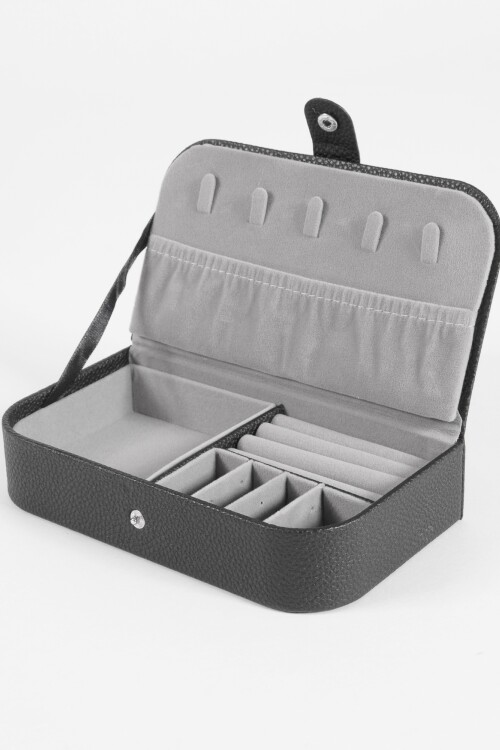 Alhajero organizador granulado rectangular negro