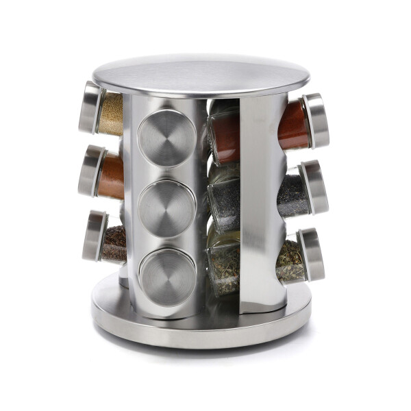 Especiero Giratorio 12 Frascos Vidrio Para Condimentos Cocina Acero Inoxidable Imback Especiero Giratorio 12 Frascos Vidrio Para Condimentos Cocina Acero Inoxidable Imback
