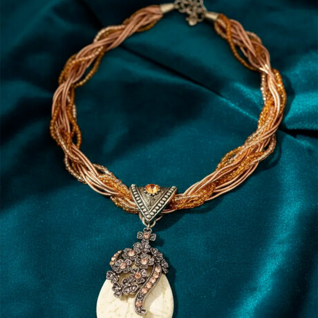 Collar Gema Mujer Varios Colores Beige