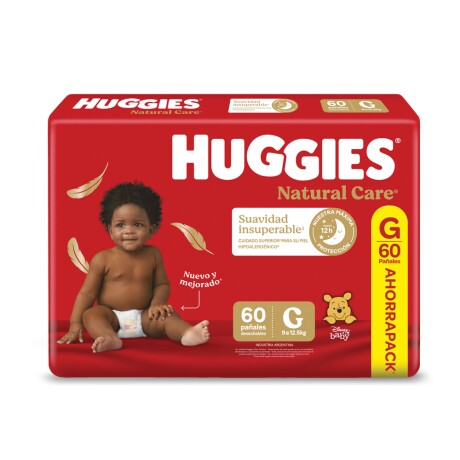 Pañales Huggies Natural Care G 60 Unidades Pañales Huggies Natural Care G 60 Unidades