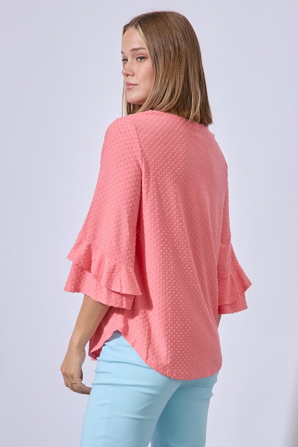 Blusa Manga Volados CORAL