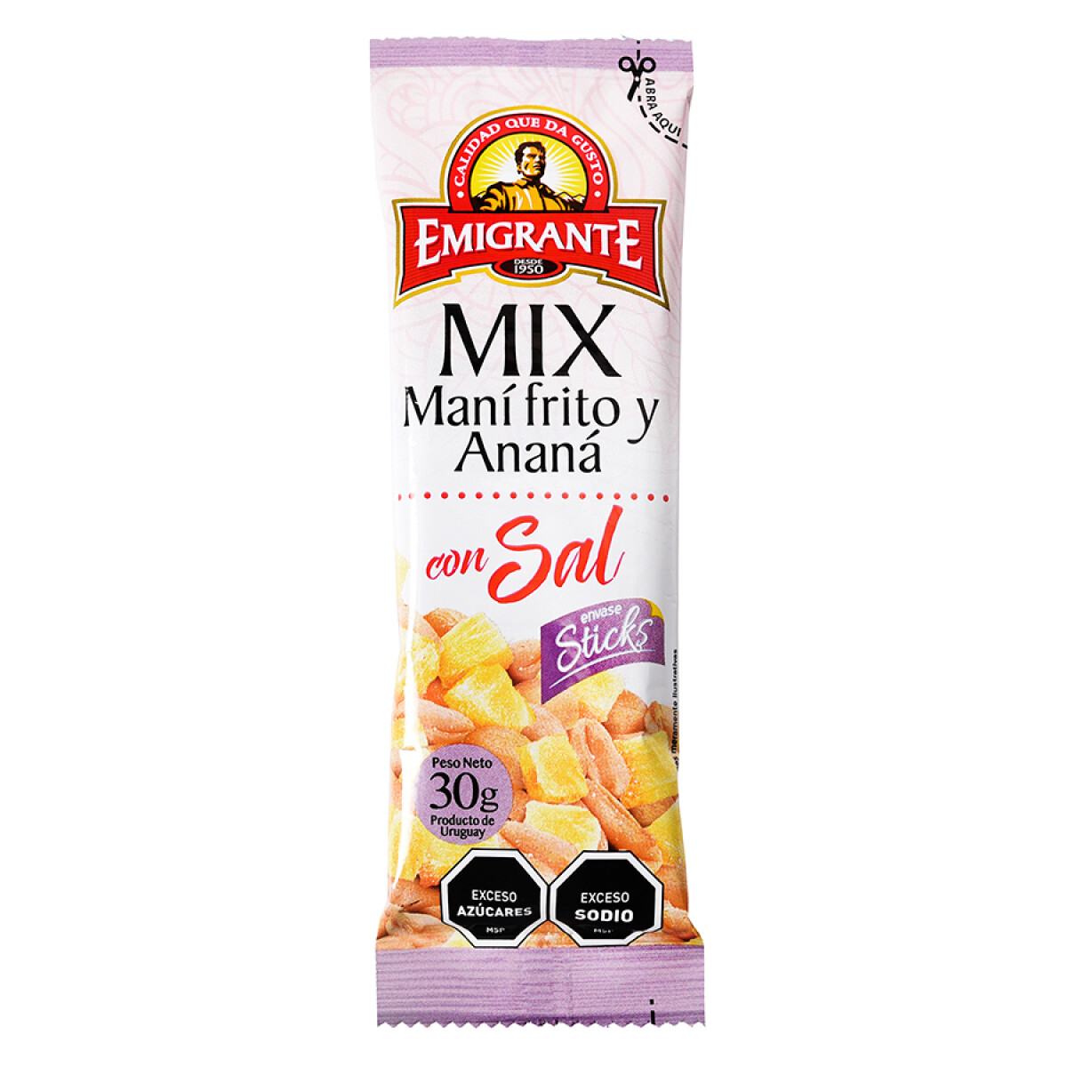 Stick Mix Emigrante Maní con Sal y Ananá 30G 