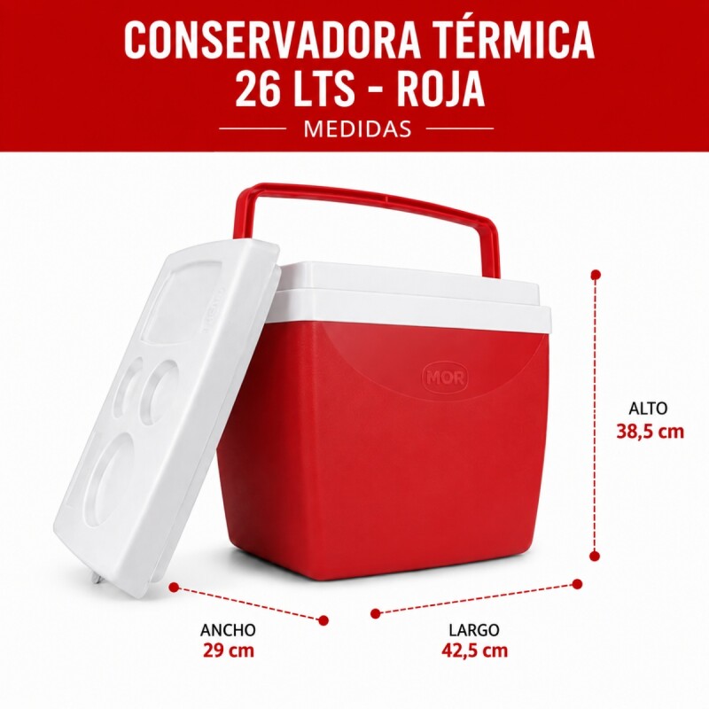 Conservadora térmica 26 lts ROJO