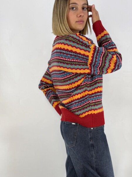 SACO SLOWLY 2446 ESTAMPADO ROJO