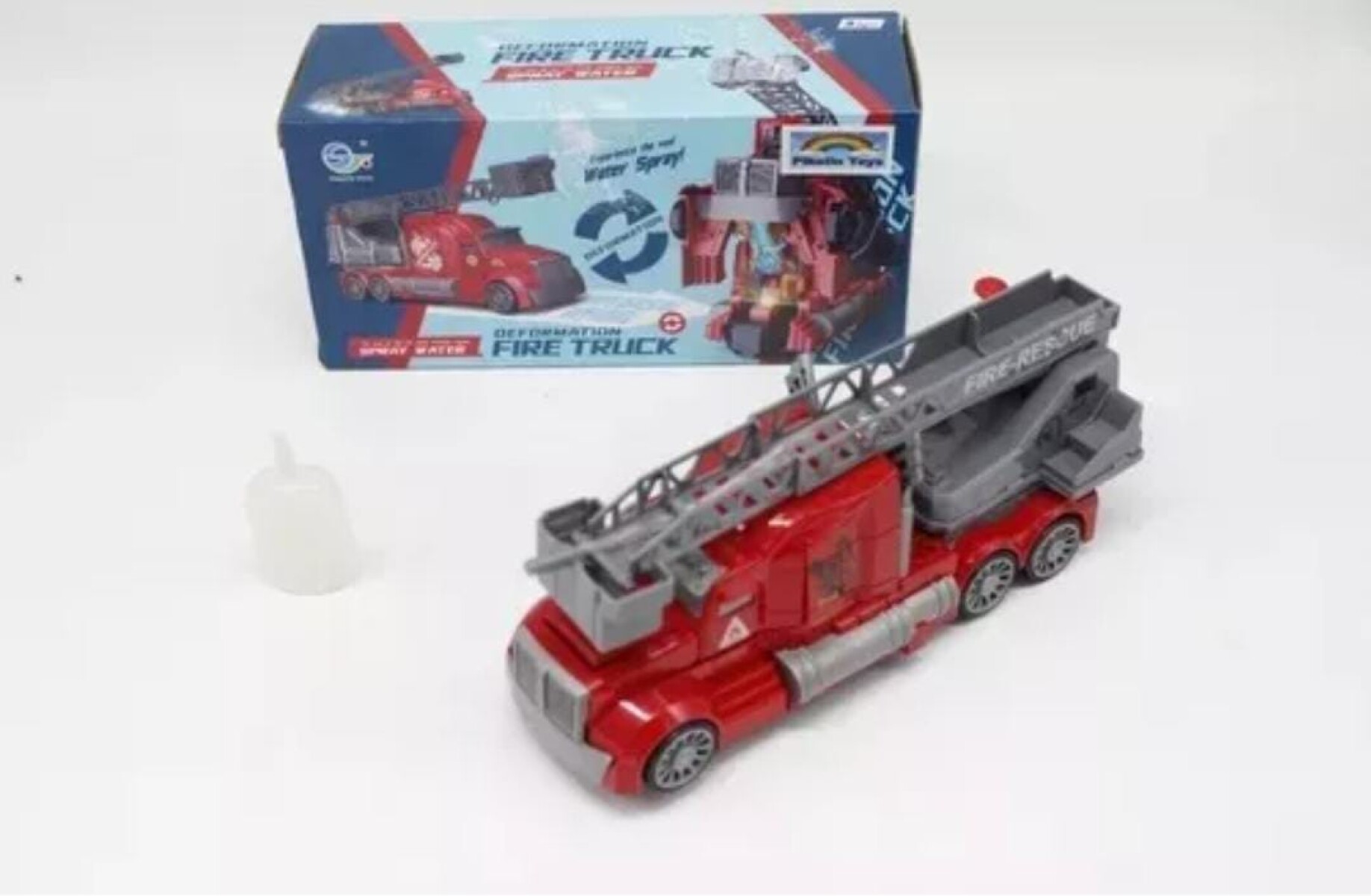 Camión Transformers Bombero A Pila Lanza Agua Luz Y Sonido 