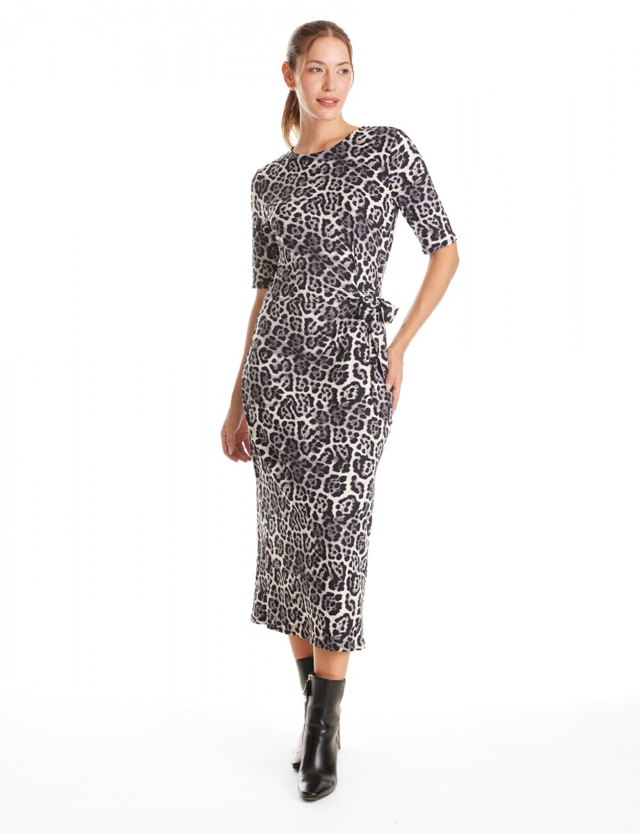 Vestido Animal Print - Negro/multi 
