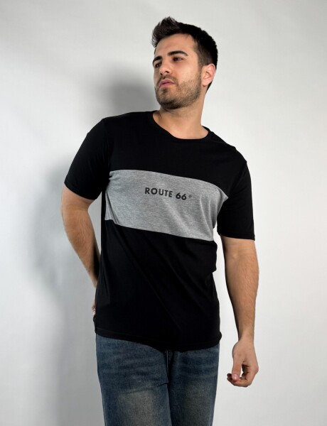 Remera combinada Negro