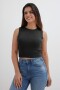 Top tejido cuello redondo NEGRO
