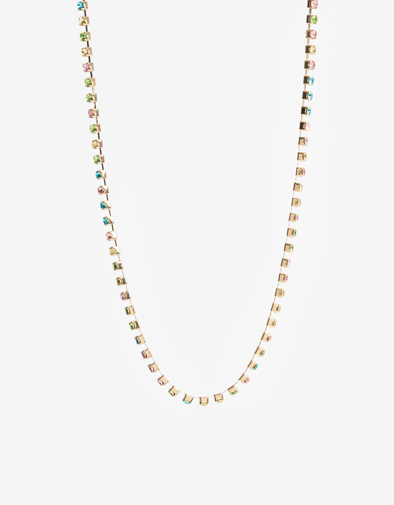 Collares Cortos Metal Collar Corto Strass - Dorado