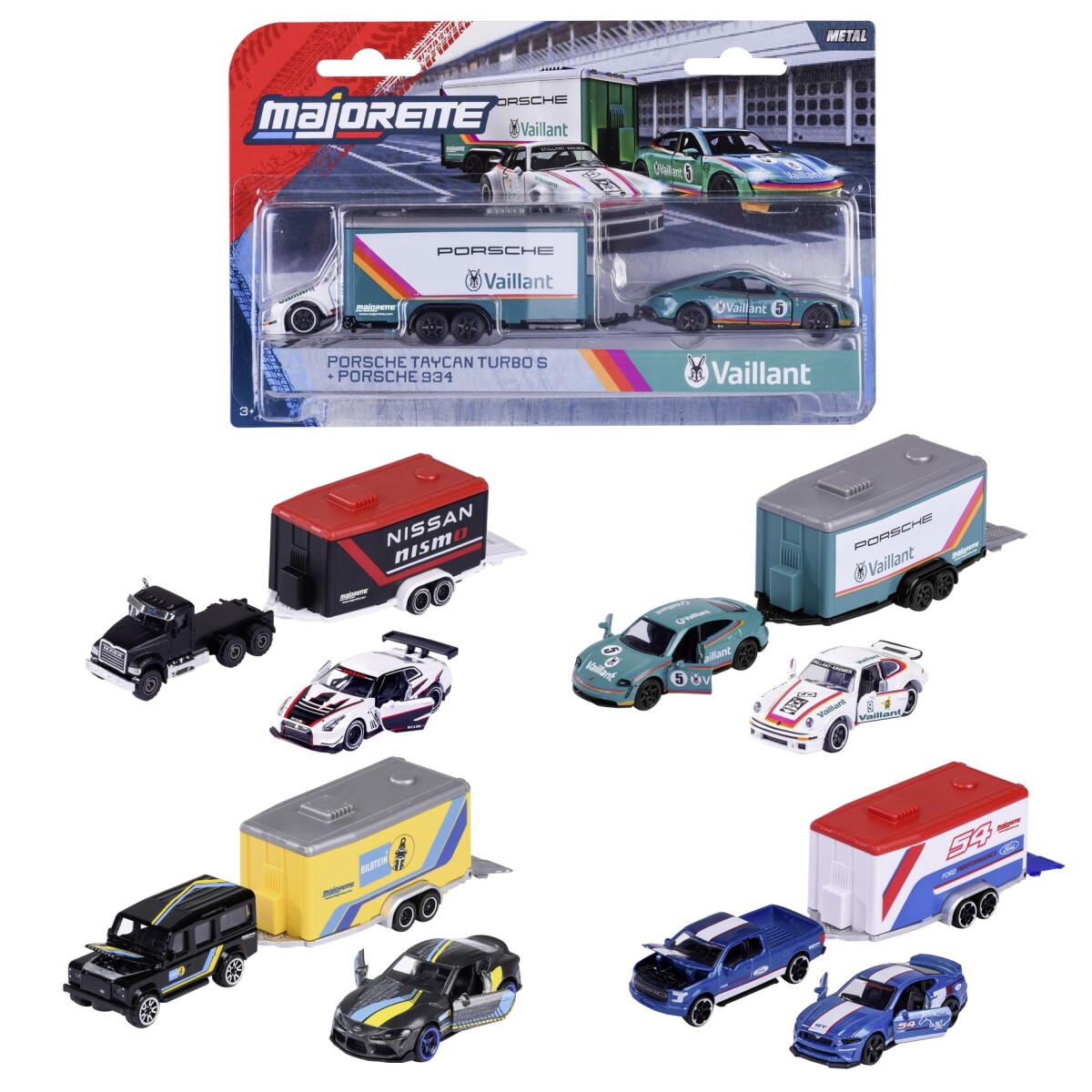 Majorette Racing Deluxe cars con Trailer surtidos 