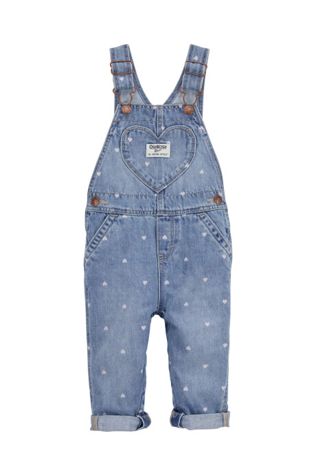 Enterito jean diseño corazones. Talles 3-24M Sin color