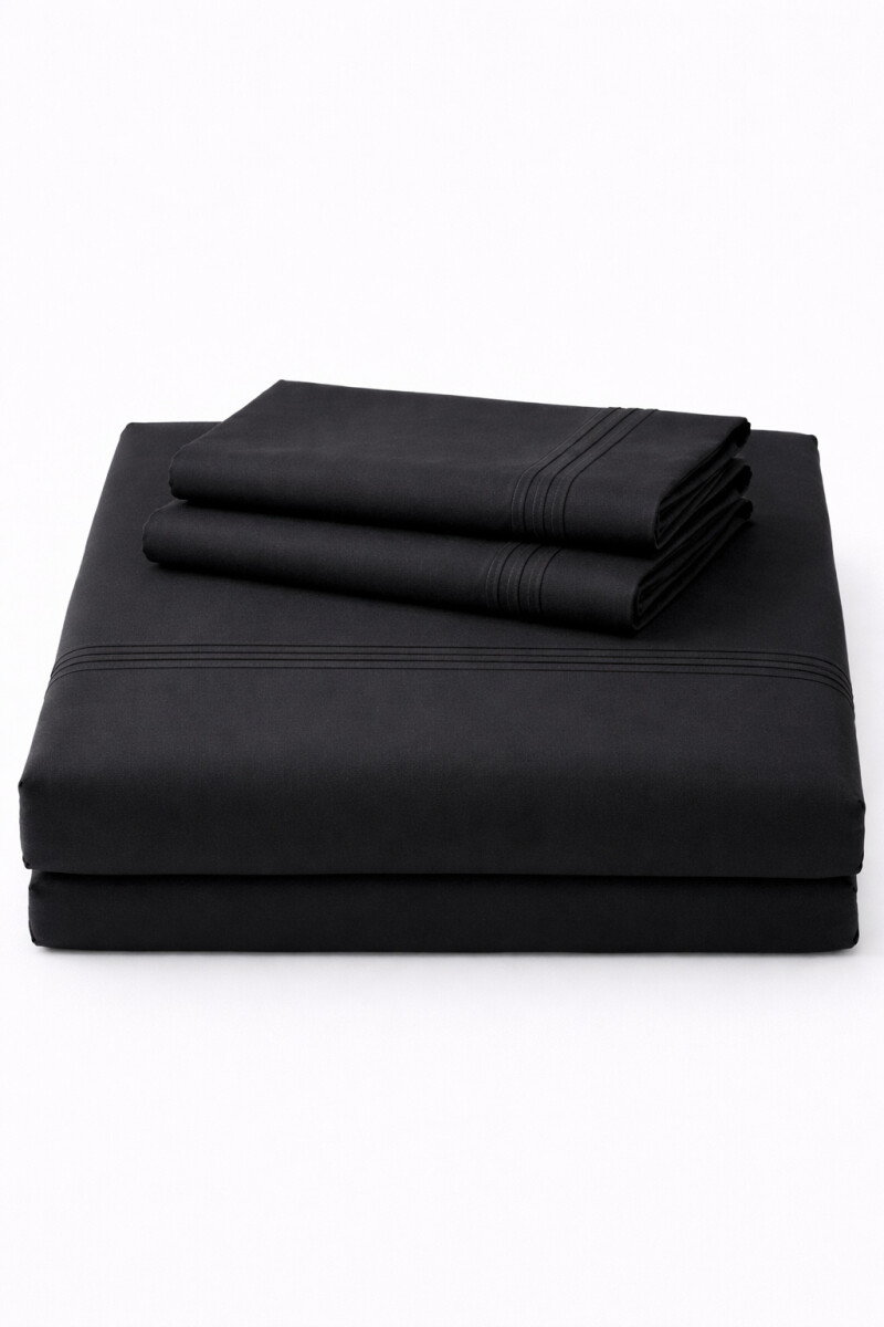 JUEGO DE SABANAS 2 PLAZAS EGYPTIAN - NEGRO 