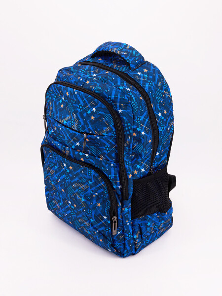 MOCHILA FUTBOL DOBLE CIERRE AZUL