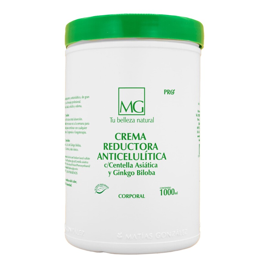 Crema Reductora Anticelulítica con Centella Asiática y Ginkgo Biloba (1000cc) Crema Reductora Anticelulítica con Centella Asiática y Ginkgo Biloba (1000cc)