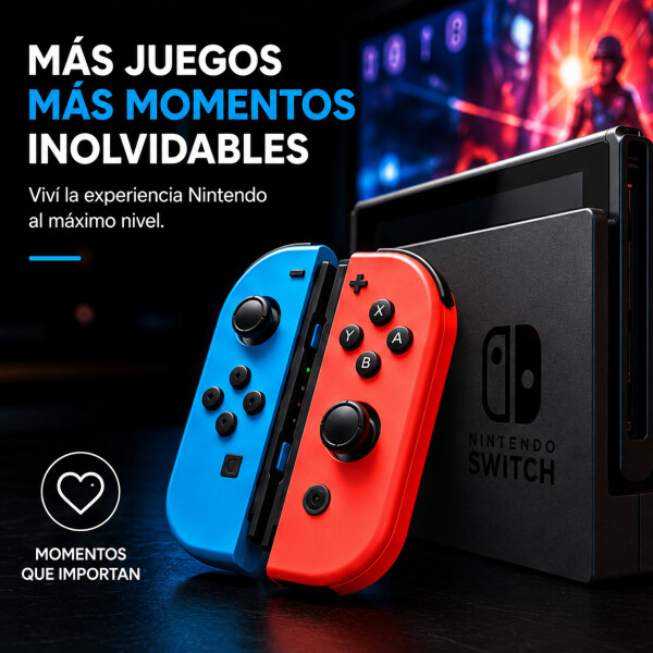 Control Joystick Para Nintendo Switch Inalámbrico Bluetooth Color Rojo y Azul.