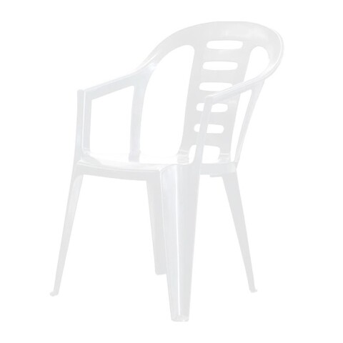 Silla Jardín/eventos Plástico Con Posabrazos Apilable Color Blanco Liso Silla Jardín/eventos Plástico Con Posabrazos Apilable Color Blanco Liso