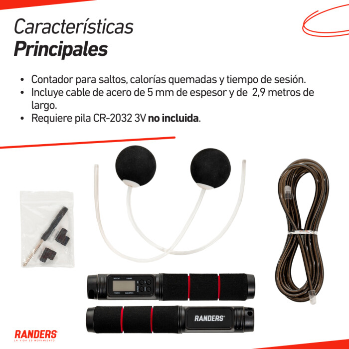 Cuerda de Saltar con Contador Digital Randers ARG-028 Cuerda de Saltar con Contador Digital Randers ARG-028