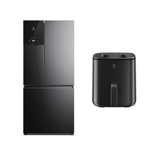 Heladera Electrolux Multidoor Inverter No Frost 633 Lts Black + Freidora de Aire Electrolux 3L EAF05 ¡De Regalo!