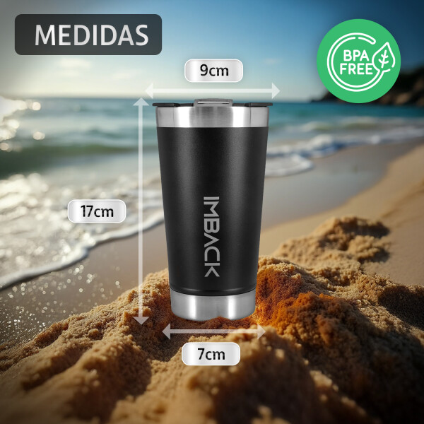 Vaso Termico De 592ml Acero Inoxidable Doble Capa Con Tapa Color Negro Vaso Termico De 592ml Acero Inoxidable Doble Capa Con Tapa Color Negro