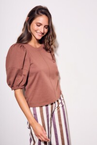 Remera Algodón Manga Globo Mocha