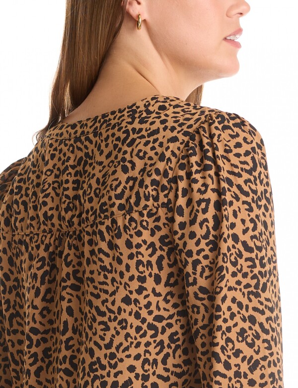 Blusa Zip Printed NEGRO/TOSTADO