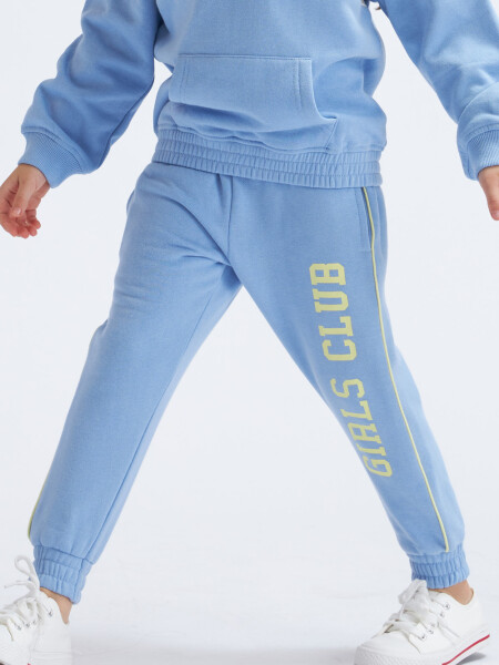 Pantalón deportivo con felpa Club- Celeste