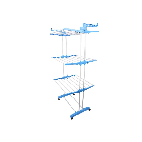 Tendedero Vertical Varillas Acero Plegable De 3 Niveles Tender Ropa Lavadero Metal De Pie 54x68x168 Cm Celeste Tendedero Vertical Varillas Acero Plegable De 3 Niveles Tender Ropa Lavadero Metal De Pie 54x68x168 Cm Celeste