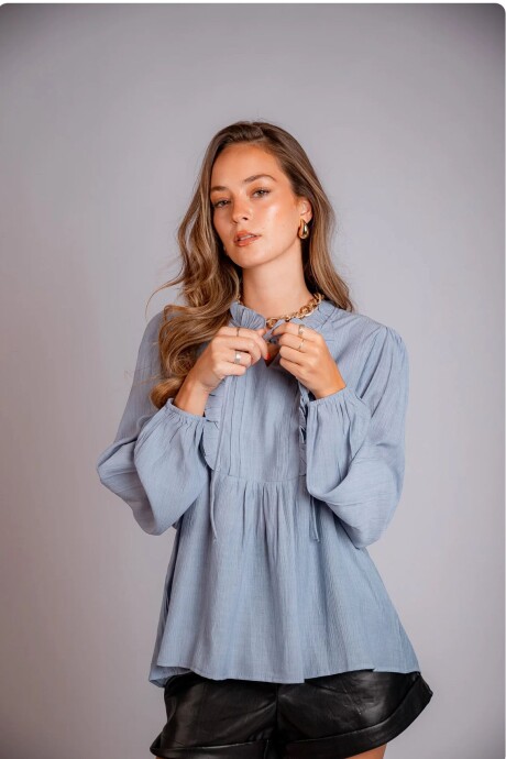 Camisa ALDEA Azul piedra