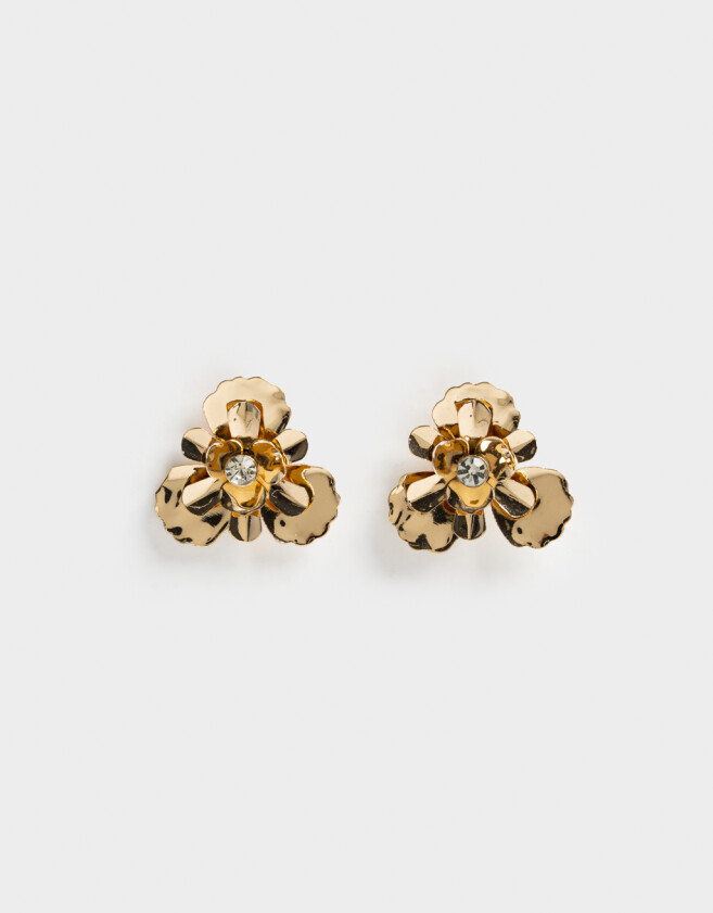 Aros Pasantes Flores Aros Pasantes De Flores - Dorado