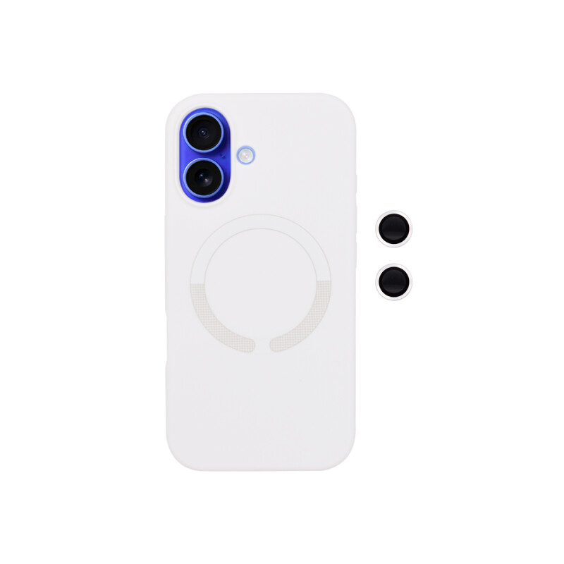 Protector para iPhone 16 Plus MagSafe protector cámara blanco Protector Para Iphone 16 Plus Magsafe Protector Cámara Blanco