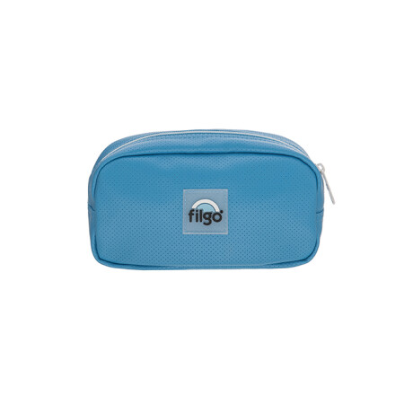 Cartuchera Filgo Oval Celeste y Blanca