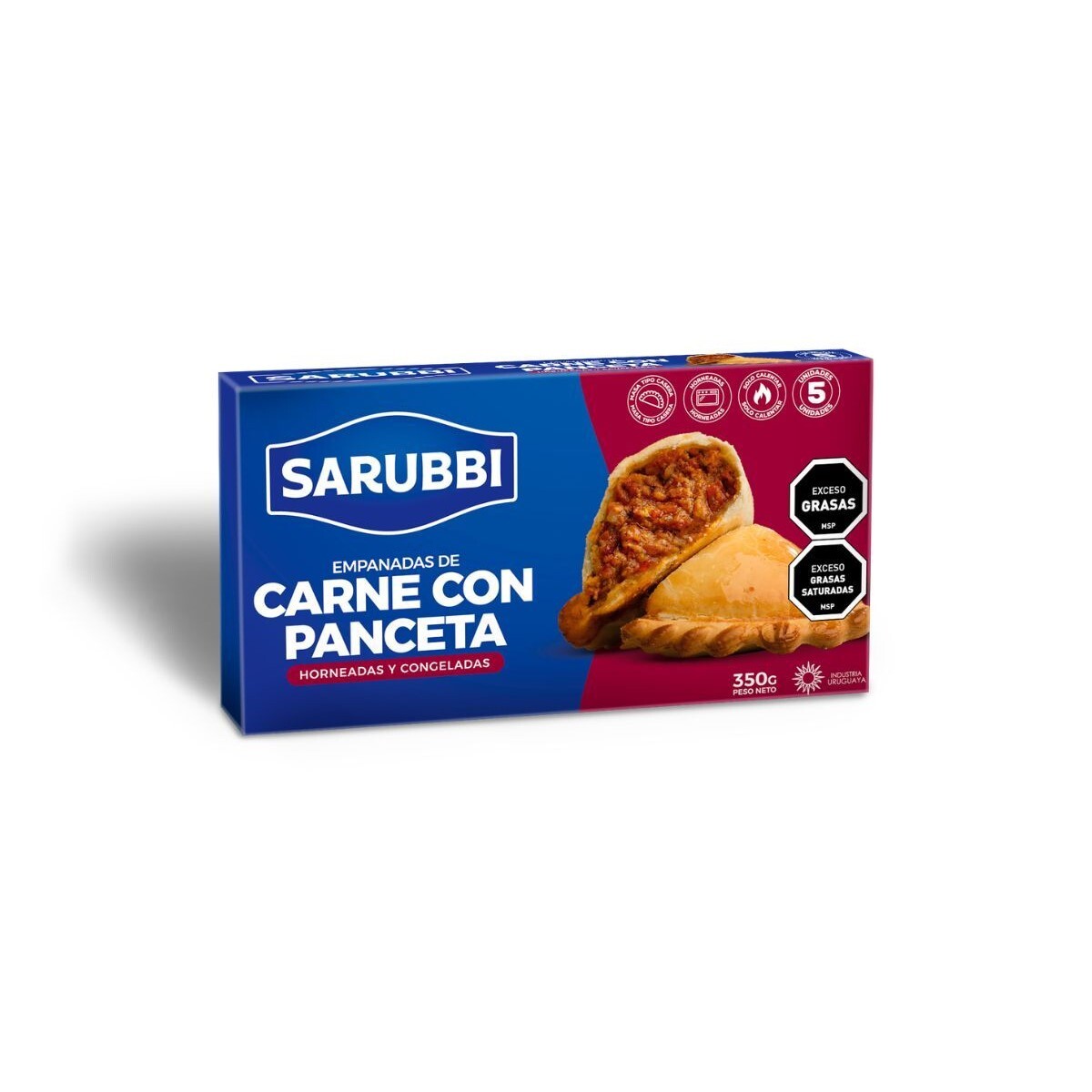 Caja x5 de Empanadas Carne y Panceta Sarubbi 350Gr 
