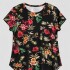 Remera Ruperta Negra flor grande