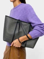 Bolso Shopper Estampado Con Bolsa Extraíble negro